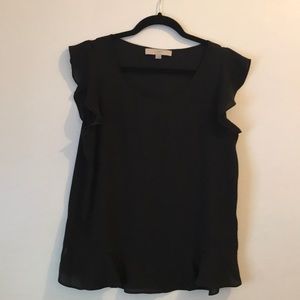 Loft black blouse short sleeve
